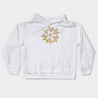 Holiday Season Poinsettia Gold Kids Hoodie